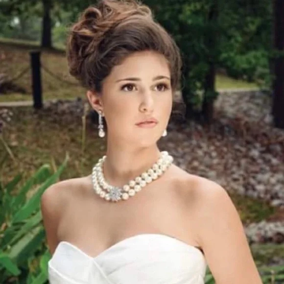 Vintage Fantasia By DeSerio Double Strand Simulated Pearl Necklace With … - Picture 12 of 15